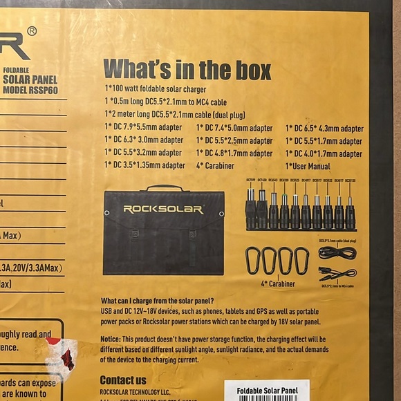 ROCKSOLARΒ 60 WattβFoldable Solar Panel Kit Cell Solar Battery Charger - Picture 8 of 10